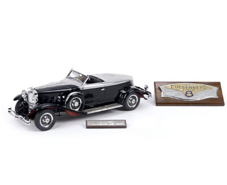 A 1:15 scale model of a 1930 Duesenberg 'J' Murphy Boat-Tail Speedster, by Gerald Wingrove,finely detailed scratch-built mode