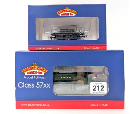 Bachmann, Branch-line 1/76 scale, 32-218 'Class 57XX Pannier Tank 8709 Great Western Green' model locomotive, with 38-679 'GW