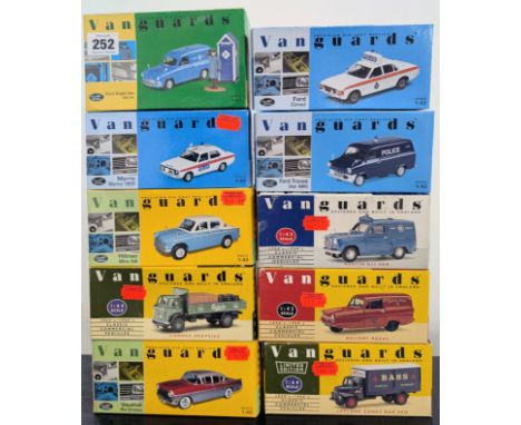 Vanguards, VA00413- a limited edition 'Ford Anglia Van- RAC Set' diecast model, with 9 Vanguards models, 6 limited edition, a