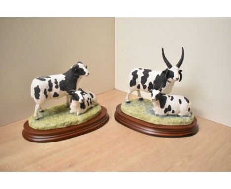 Two Border Fine Arts limited edition animal groups comprising 'Pair of Jacob Sheep (Two Horned)' model number B0367, limited 