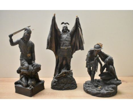A group of three Heredities studies comprising 'Sir Mordred' 549/2000 model number AE007, 'Castle Persilous' 47/2000 model nu