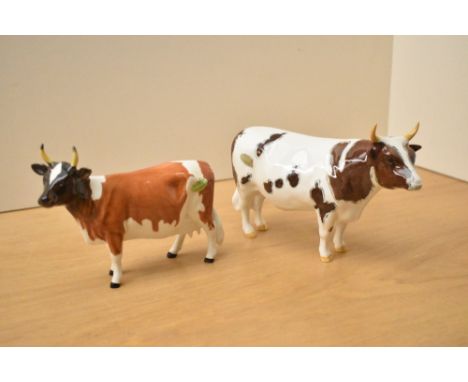 Two Beswick pottery Ayrshire cattle comprising Ayrshire Bull CH. 'Whitehall Mandate' second version model number 1454B by Col