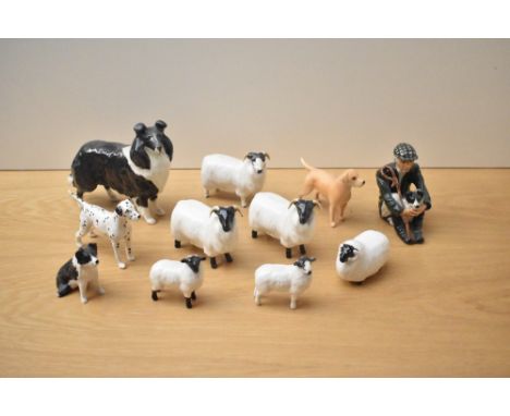 A large selection of Beswick Pottery and similar animal studies including Dalmation (Small) model number 1763 by Mr Garbet in