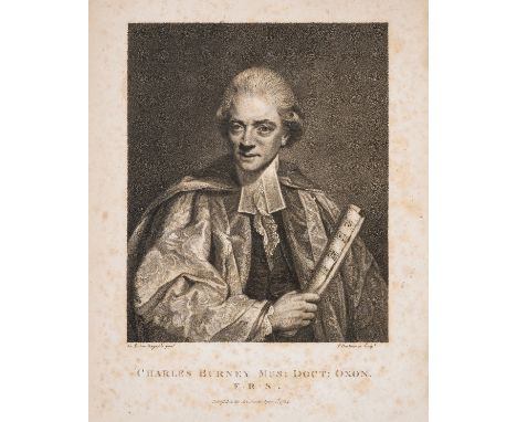 Burney (Charles) A General History of Music, from the Earliest Ages to the Present Period, 4 vol., first edition, 13 plates i