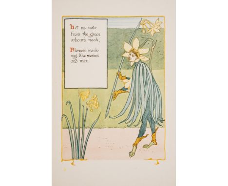 Crane (Walter) Baby's Bouquet, original cloth-backed boards, rubbed, [c.1880s]; Flowers from Shakespeare's Garden, occasional