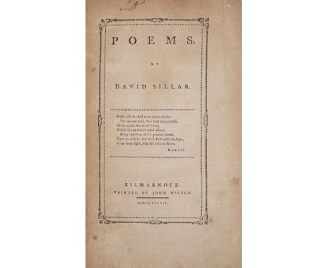 Scottish poetry.- Sillar (David) Poems, title with ink initial to head, A2-3 loose, browned and foxed, a few ink doodles to l
