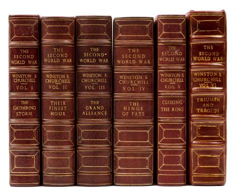 Churchill (Sir Winston Spencer) The Second World War, 5 vol., first editions, fore-edge spotting, contemporary crushed burgun