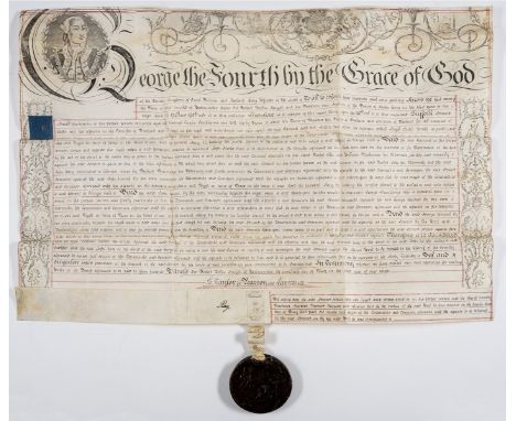 Suffolk.- Recovery by Edward Hasell against Samuel Taylor of land in Bredfield and Debach, manuscript on vellum, ruled in red