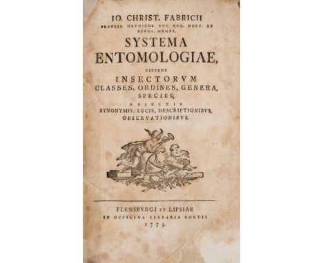 Entomology.- Fabricius (Johann Christian) Systema entomologiae..., first edition, title with woodcut vignette and repair to l