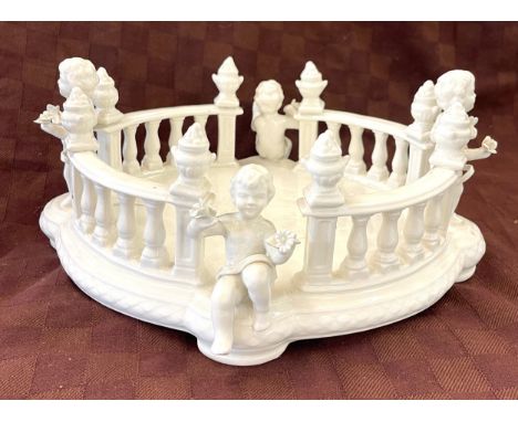 Vintage capodimonte blanc de Chine centre piece, approximate measurements: Height 5.5 inches, Width 14 inches, Depth 13 inche