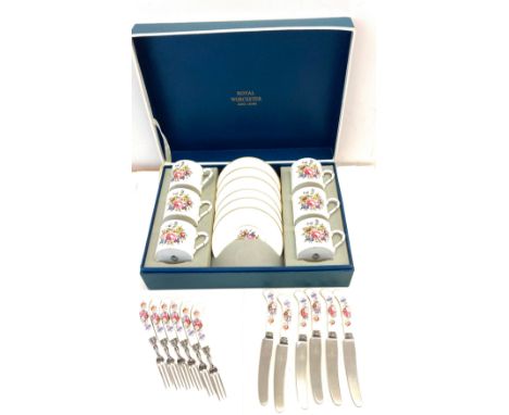 Royal Worcester tea set and Crown Derby cutlery set 