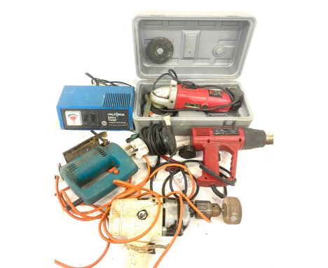 Selection of power tools includes grinder heat gun drill etc 