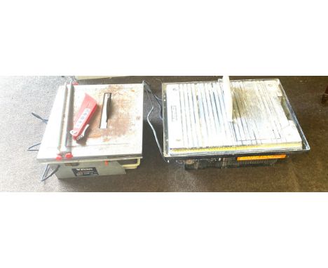 two electric tile cutters in working order 