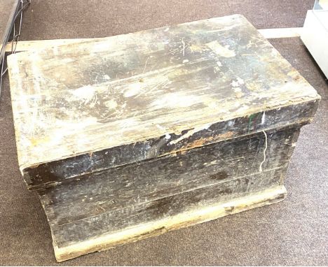Large wooden tool box and a selection of assorted tools, tool chest measures 18inches tall 31inches wide 19.5inches depth 
