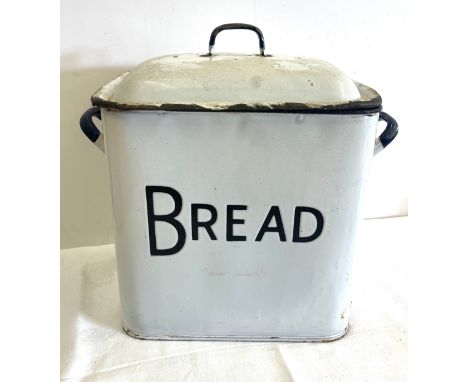 Vintage enamel bread bin 