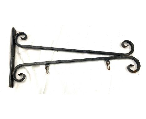 Metal swinging sign bracket, approximate measurements: Width 32 inches, Height 16 inches 