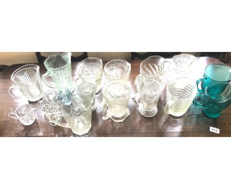 Large selection of vintage glass jugs, over all good condition 
