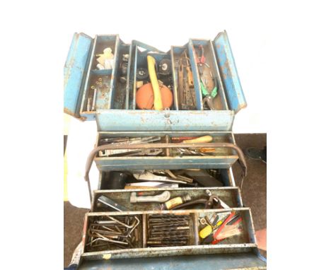 2 Metal tool boxes with tools 