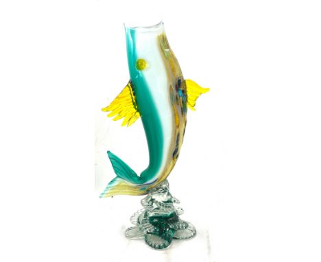 Murano glass fish, approximate length 15 inches, damage to lips 