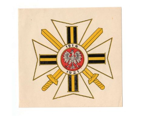Leaflet, Association of Former Polish Army Volunteers, a printed badge visible on the obverse. General condition visible in t