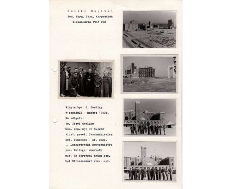 A4 size sheet containing 5 photos measuring 8.8 cm x 6.2 cm.&nbsp;The photos show the Polish War Hospital, Independent Carpat