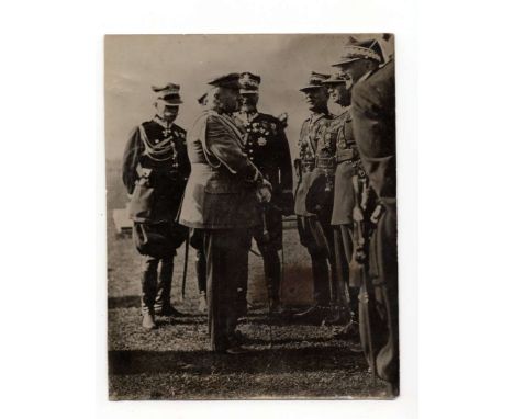 Photography dimensions: 13.8 x 11 cm. Description on the reverse: from the left: Gen. A Osiński, Gen. L. Berbecki, Gen. D. Ko