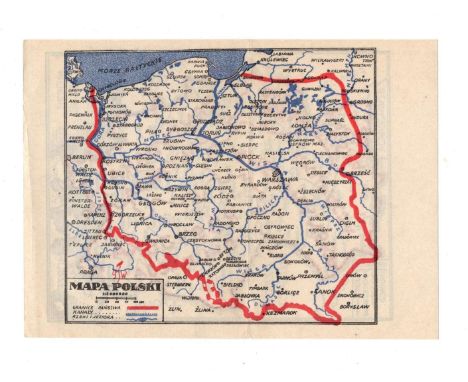 Leaflet dimensions 14 cm x 10 cm. Leaflet with the new division of Poland's borders and the borders of the occupation zones i