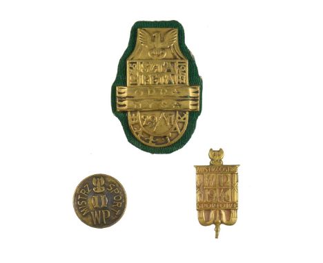 The set includes badges: Sports Championships of the Polish Army 1946, 35 mm x 17 mm. 2nd Sports Championships, dimensions 21