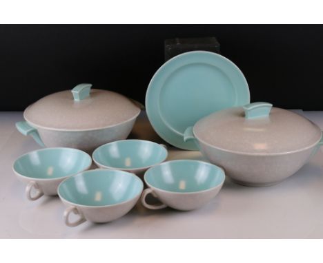 A collection of mid century Poole pottery, to include tureens and soup bowls. 