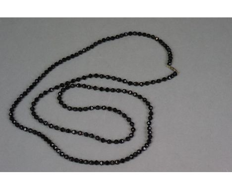 A vintage French Jet faceted beaded necklace. 