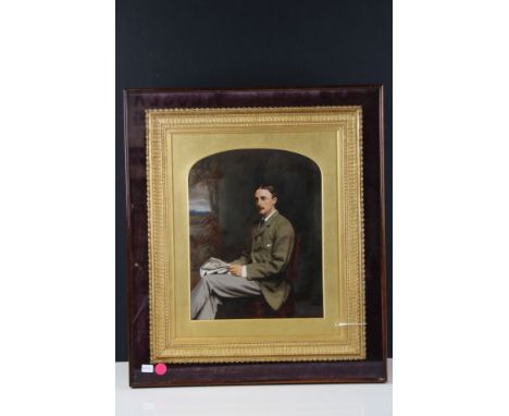 English School, late 19th Century Portrait of a gentleman, seatedPossibly an overpainted photograph28 x 22cm 