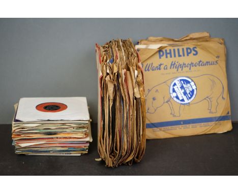 A quantity of 7" single records to include Johnny Mathis, Boney M, Cleo Laine etc, together with a group of 78s 