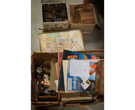 A large group of mixed collectables to include Haberdashery items, graphic design tools and accessories and a quantity of woo