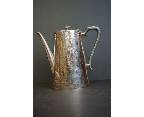 A fully hallmarked sterling silver Victorian teapot, maker marked for Martin, Hall &amp; Co (Richard Martin &amp; Ebenezer Ha