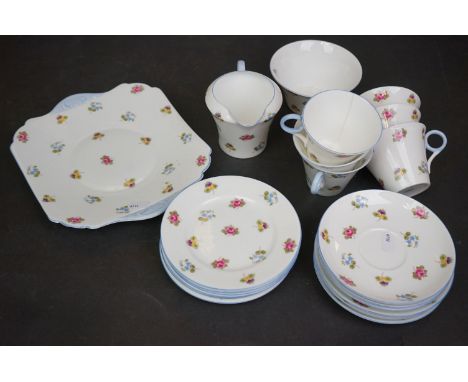 A vintage Shelley floral teaset to include cups, saucers, side plates etc.. 