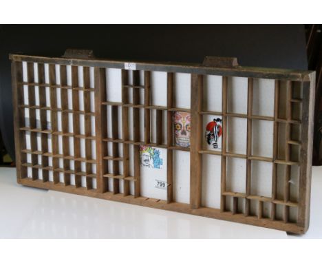 A vintage wooden Printer's tray 