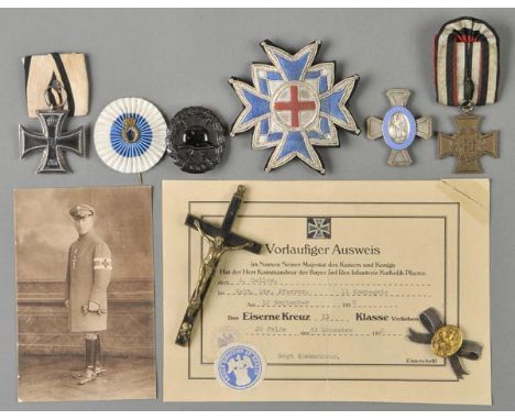 *WWI. A collection of Imperial German medals and effects relating to Chaplain A. Oeller who was attached to an Infantry Divis