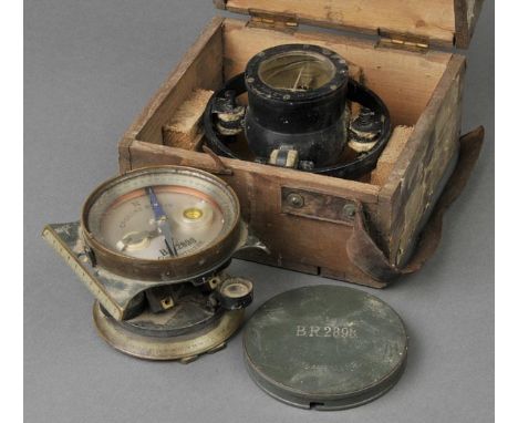 *Royal Flying Corps. A Mark II 259 pattern flight compass,  with suspension frame, sprung adjustors, stamped on the viewing w