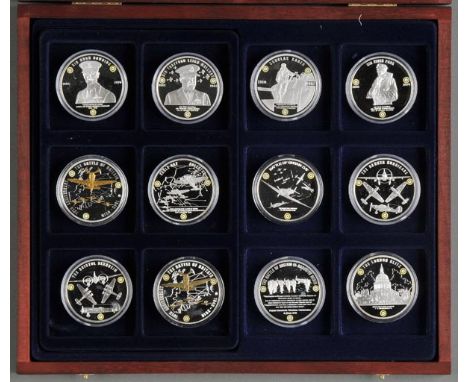 *Battle of Britain. 12 Westminster Mint Collectors silver medals commemorating The Battle of Britain 70th Anniversary,  mint 