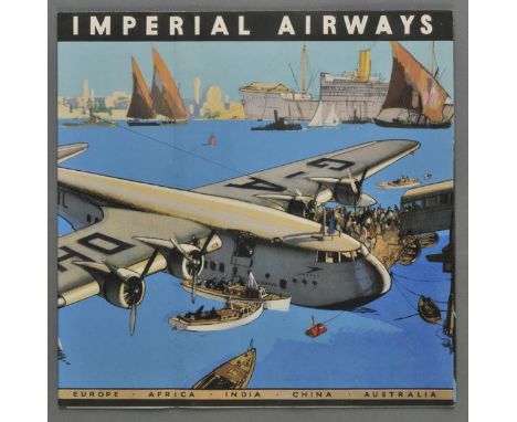 *Imperial Airways. The Greatest Air Service in the World, mid 1930s,  full colour brochure/poster with artwork by Rowland Hil