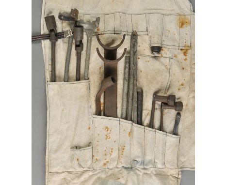 *Focke-Wulf Fw 190. A WWII German BMW 801 EG Fw 190 engine tool kit,  comprising 14 tools and accessories including sockets, 