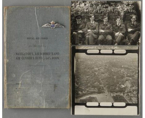 *Log book. A WWII Royal Air Force Navigator's, Air Bomber's and Air Gunner's Flying Log Book kept by Air Gunner W. Hammond, N