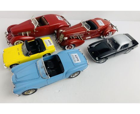 5x 1:18 Scale Diecast Model Cars - All Unboxed. P&amp;P Group 2 (£18+VAT for the first lot and £3+VAT for subsequent lots) 