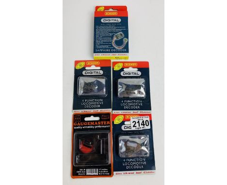 5x DCC Digital Decoders - To Include: R8245 Hornby Sapphire, 3x R8249 4x Function Hornby, Gaugemaster DCC29 4x Function 8 Pin