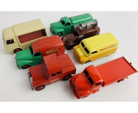 7x Dinky &amp; Corgi Toys Diecast Vehicles - Including: Castrol Tanker, Shell Austin Van etc - All Unboxed. P&amp;P Group 1 (