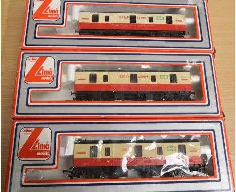 3 x Lima tartow arrow express parcels vans all boxed, P&amp;P Group 2 (£18+VAT for the first lot and £3+VAT for subsequent lo