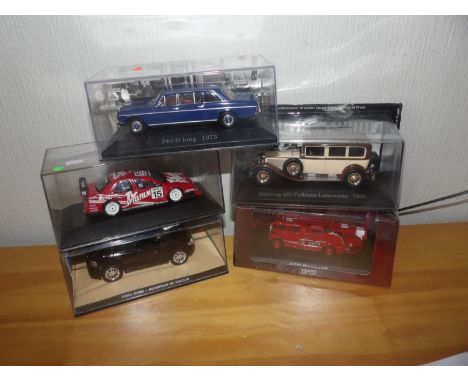 4 x 1.43 Scale Motor Cars Mercedes Etc + 1 Atlas 1.76 Scale Fire Engine, P&amp;P Group 1 (£14+VAT for the first lot and £1+VA