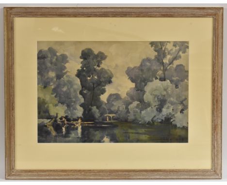H. R. WilliamsA Woodland Lakesigned, watercolour, 36cm x 54cm