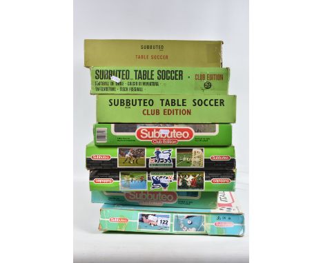 EIGHT PART COMPLETE OR EMPTY SUBBUTEO BOXED SETS, included is Italia 90, Club Edition, Premier League x 2 etc