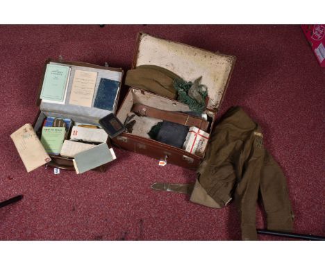 A LARGE ARCHIVE OF WWII WARWICKSHIRE HOME GUARD EPHEMERA RELATING TO MR J.W.SWIFT, this archive includes two side caps with R